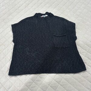 Free People Charcoal Knit Top